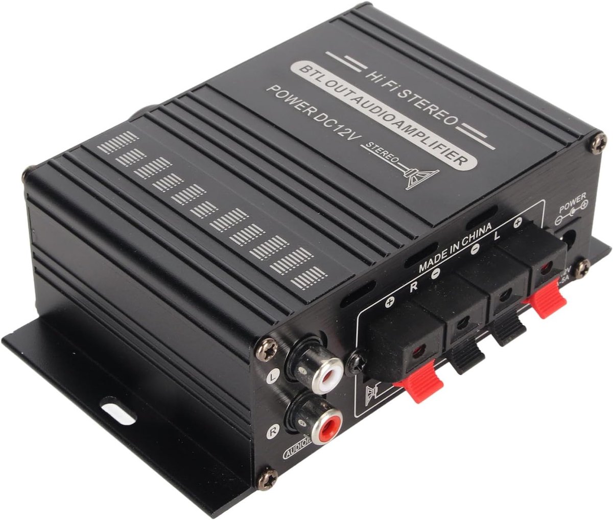 SnelShoppen - Bluetooth 5.0 Versterker 20W + 20W voor 4 tot 16Ω Luidsprekers, Ideaal voor Karaoke, Thuisbioscoop en Autoradio