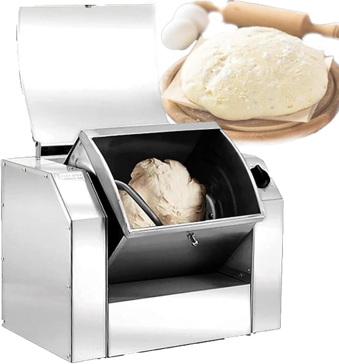 Elektrische Deegmixer - Keukenmachine Bakken - Professioneel Bakken - 90 Graden Kantelfunctie - 3 kg - Zilver