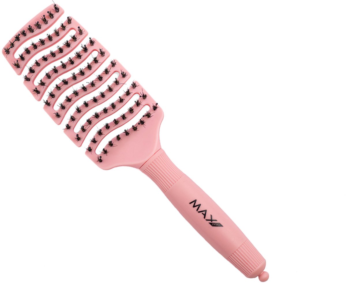 Max Pro Detangler Haarborstel Pastel Rose - Antiklit - Haar borstel - Jongens en meisjes - Comb - Brostel - Zwijnenhaar borstel