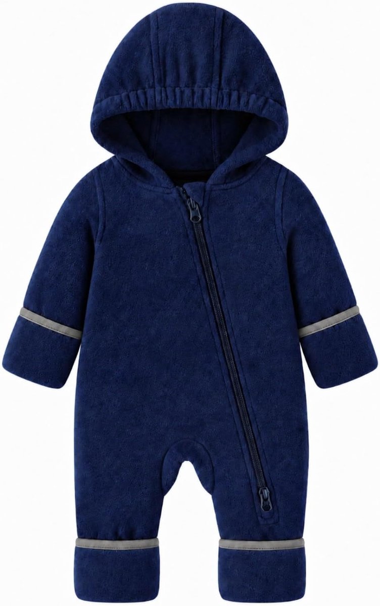 Pasgeboren Baby Jongens Meisjes Fleece Romper Een Stuk Hoodie Jumpsuit Baby Lente Herfst Pramsuit 0-24 Maanden