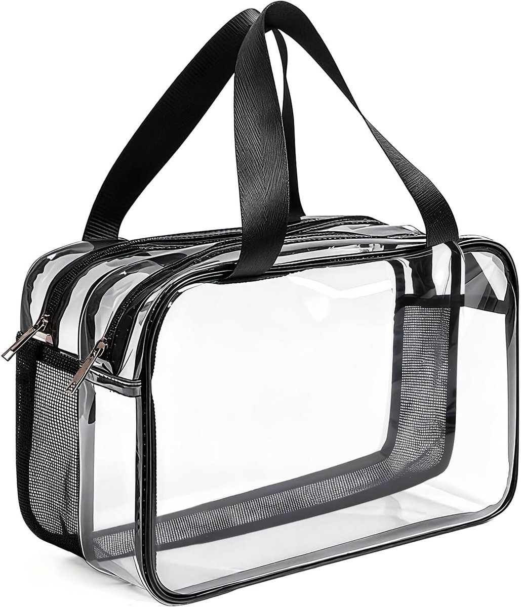 Doorzichtige reistoilettas groot 31 × 21,1 × 16 cm - verdikt pvc - waterdicht - ideaal voor vliegreizen - ShopVlot