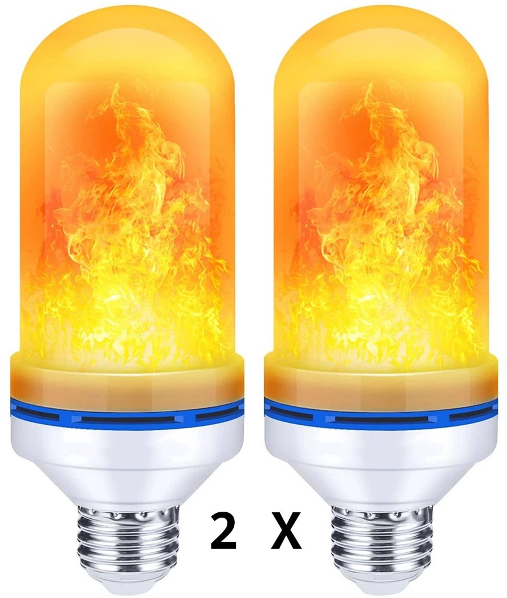 2 X LED-lamp met Vlammend Licht – 0,9W – E27 – Decoratief – 5 Lichtstanden