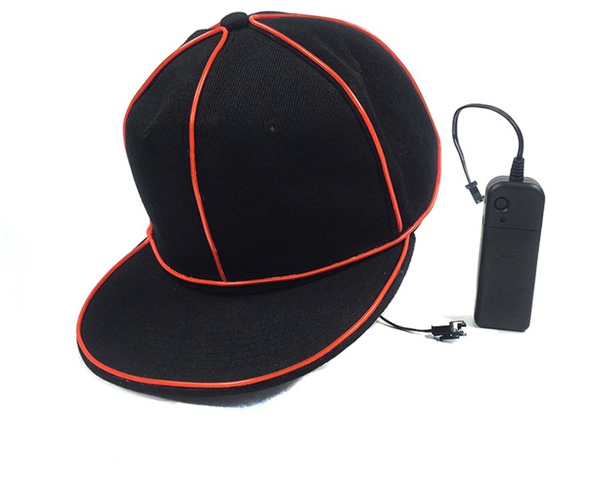 Doppler GlowCap LED Baseballpet – EL Wire Lichtgevende Pet – Festival, Carnaval & Rave – Oranje