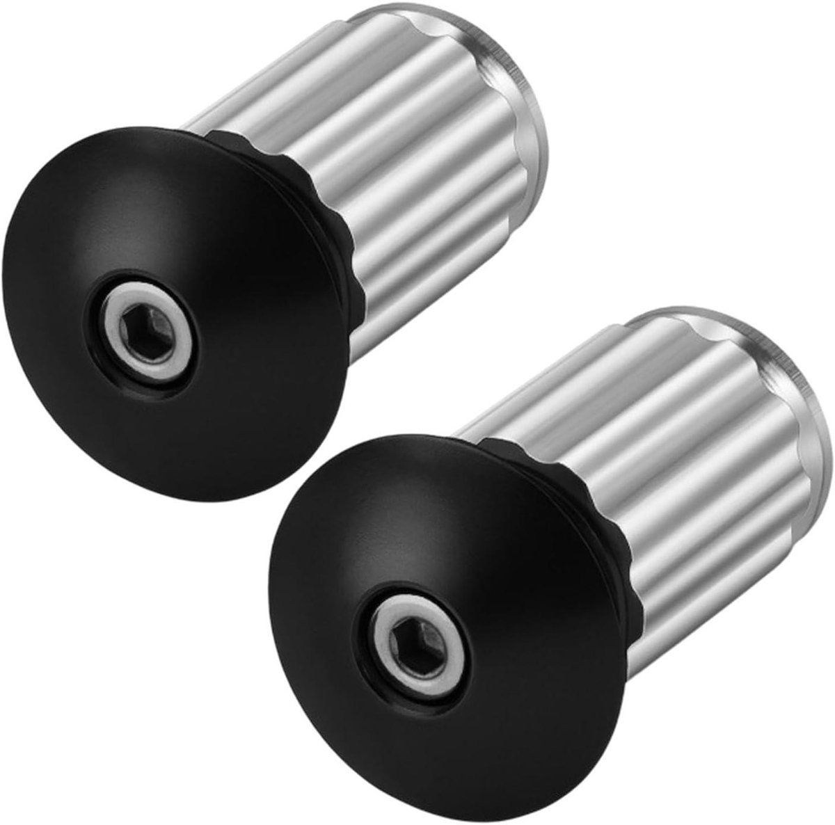 Stuureindkappen Fiets - Stuurdoppen Racefiets - Fiets Stabiliteit Verbeteren - Aluminiumlegering Constructie - 8 x 4 x 2.4 cm - Zwart