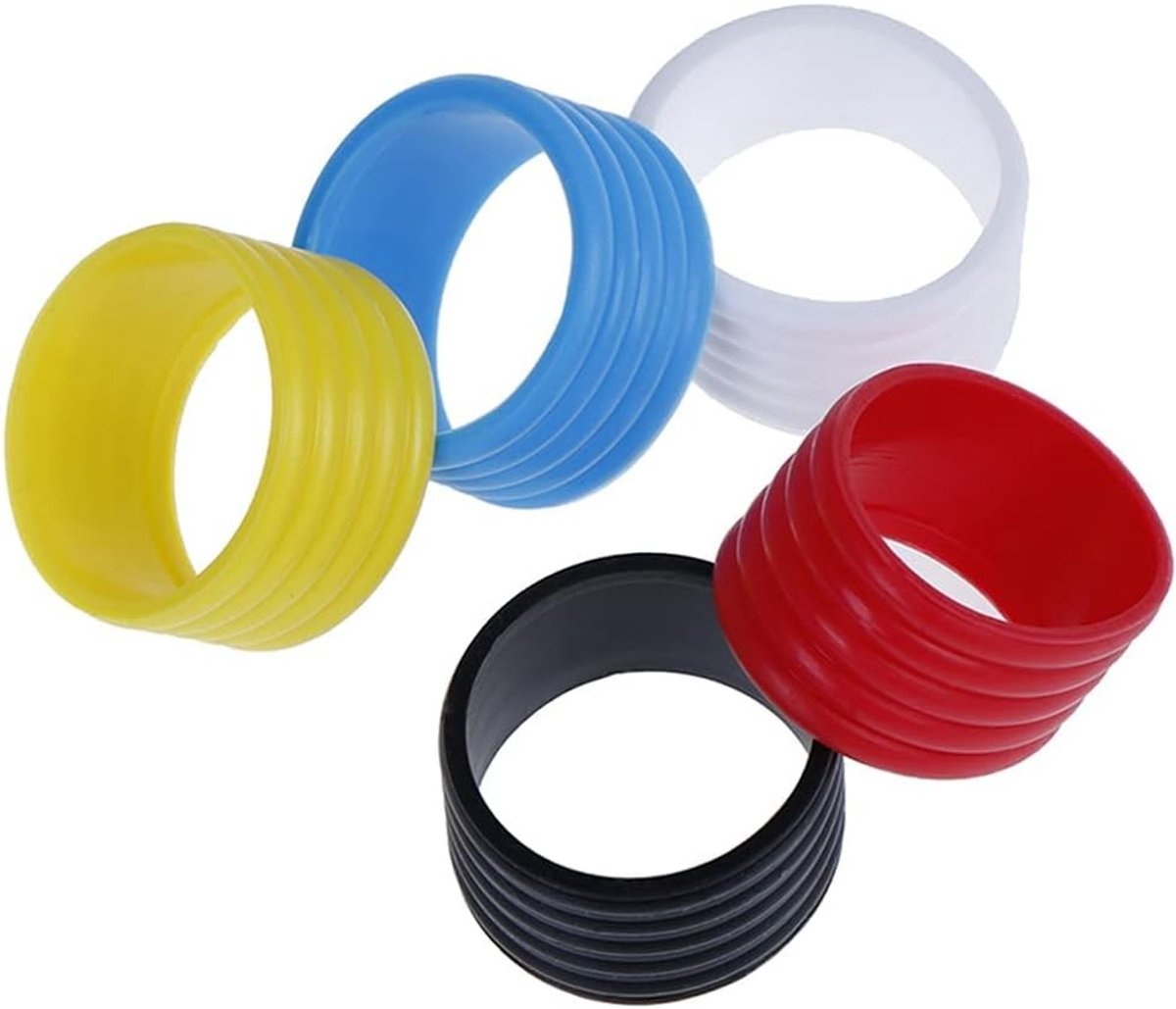 Tennis Silicone Ringen Set van 5 - Rubber Grip Bands voor Tennisracket en Badmintonhandvat - Multicolor en Duurzaam