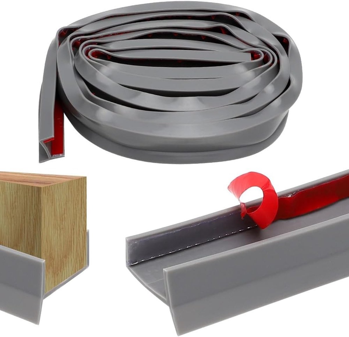 Keukensokkel Strip Sealing Profiel van Siliconen Rubber voor 15-17 mm, Transparante Plinten en Keukenafwerking, 5 Meter Lang