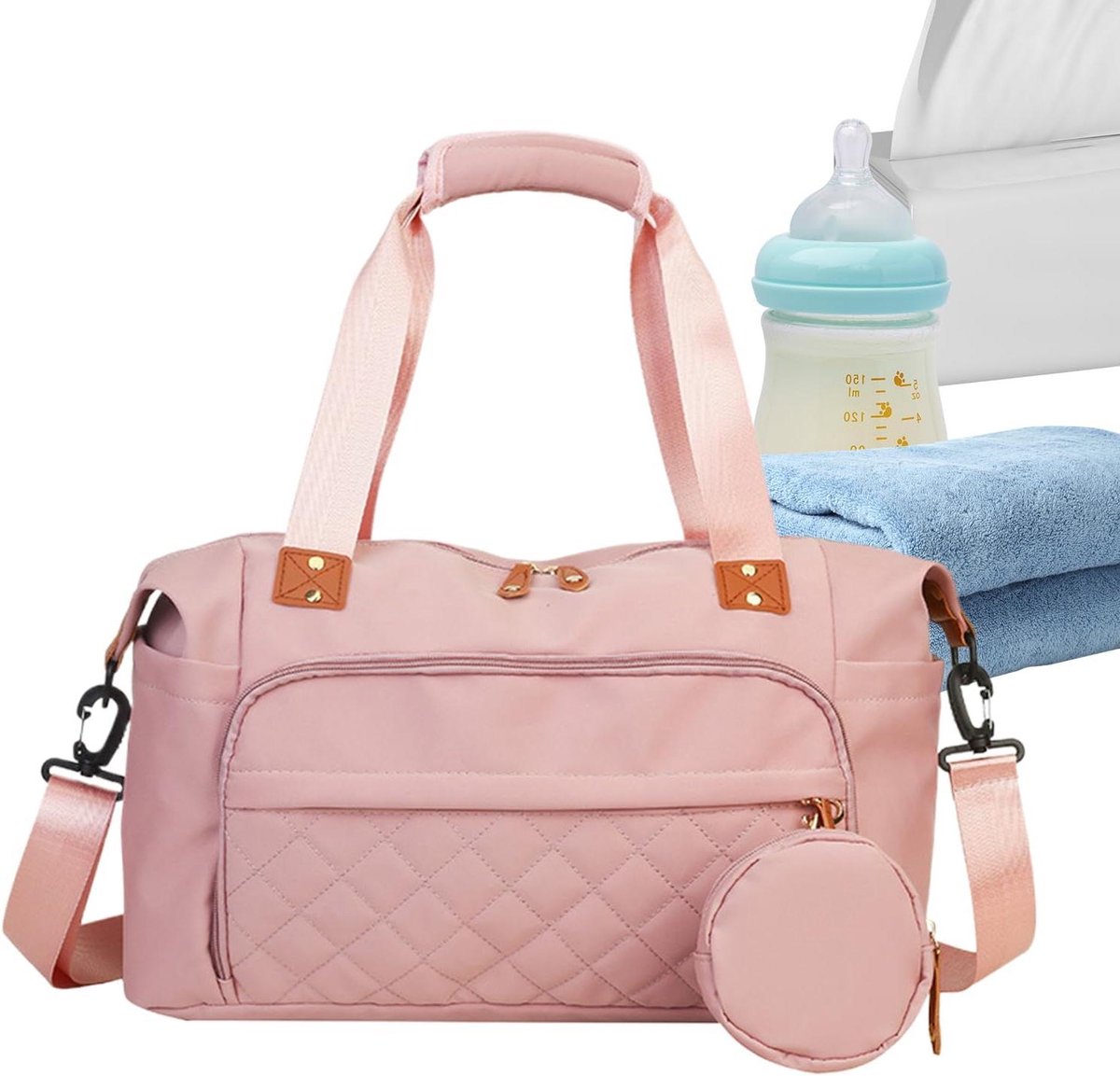 Luiertas Baby - Reistas Organizer - Babyverzorging - Veelzijdig Gebruik - 49 x 20 x 5 cm - Grijs