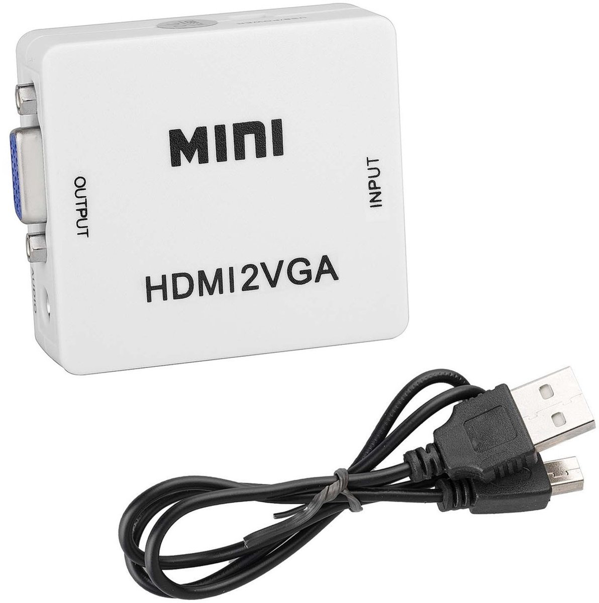 HDMI naar VGA converter - HDMI to VGA adapter - 1080p - Video converter - Beeldscherm adapter - Monitor adapter - Met Jack aansluiting - HDMI naar PC - Laptop adapter - Met voedingskabel - Jonyx