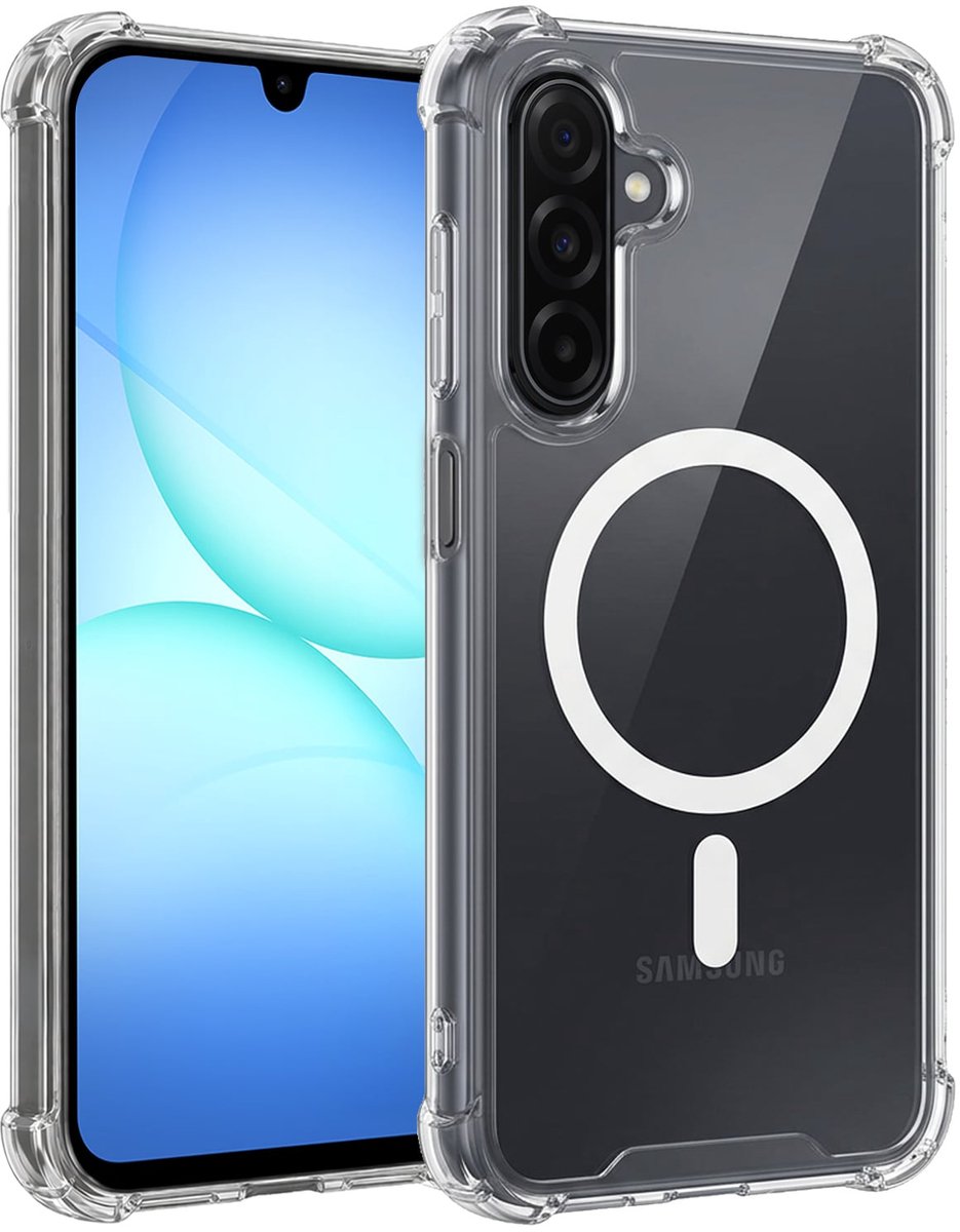 Hoesje - Geschikt voor Samsung Galaxy A17 - Magsafe Compatible - Sterk & Shockproof - Back Cover - Telefoon Hoes Shockproof - Shock Proof Case - Telefoonhoes - Transparant