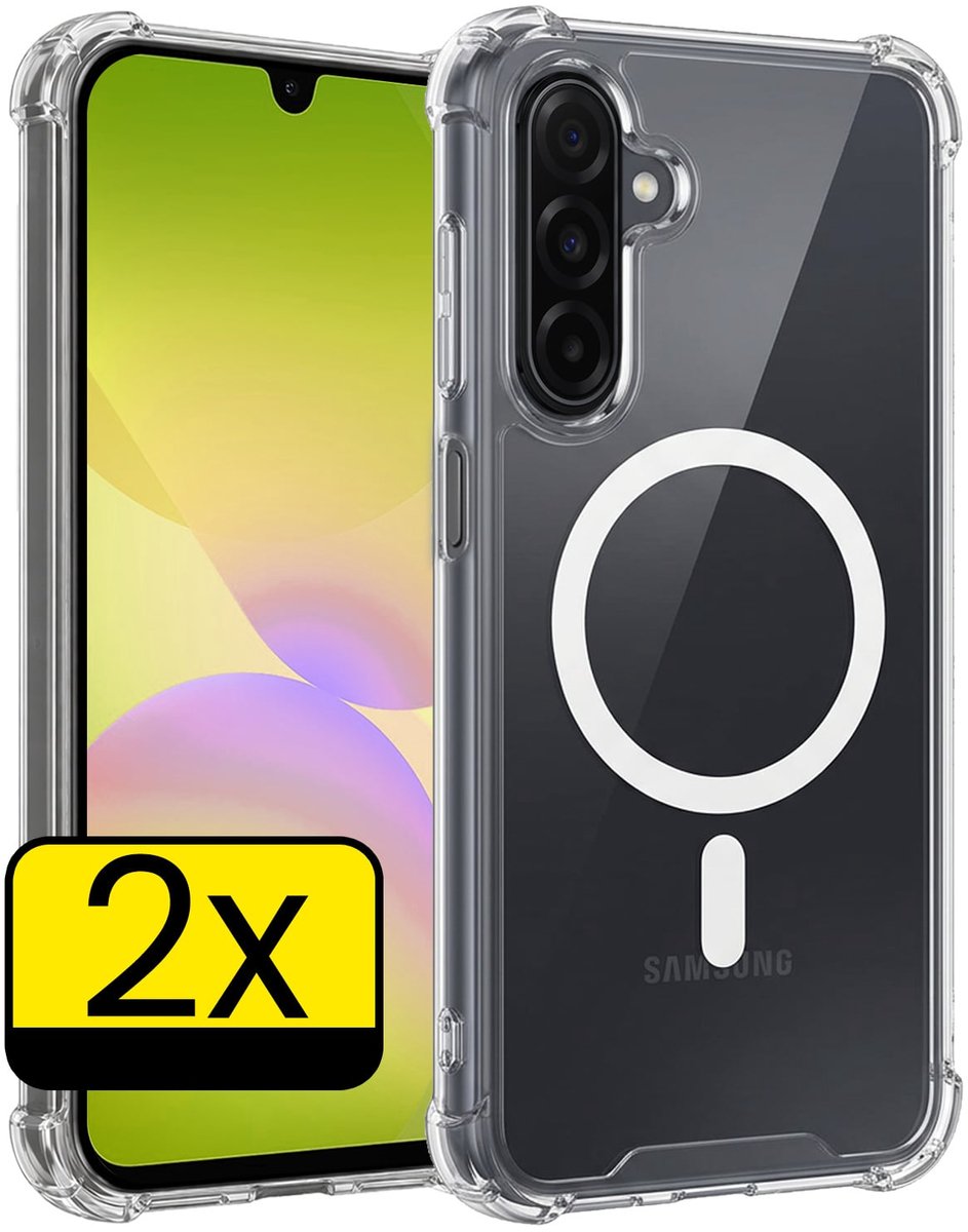 Hoesje - 2 Stuks - Geschikt voor Samsung Galaxy A26 - Magsafe Compatible - Sterk & Shockproof - Back Cover - Shock Proof Case - Telefoon Hoes - Telefoonhoesjes - Transparant