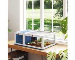 COVREO Terrarium 91 x 60,5 x 32 cm blauw, hout met dubbele zone