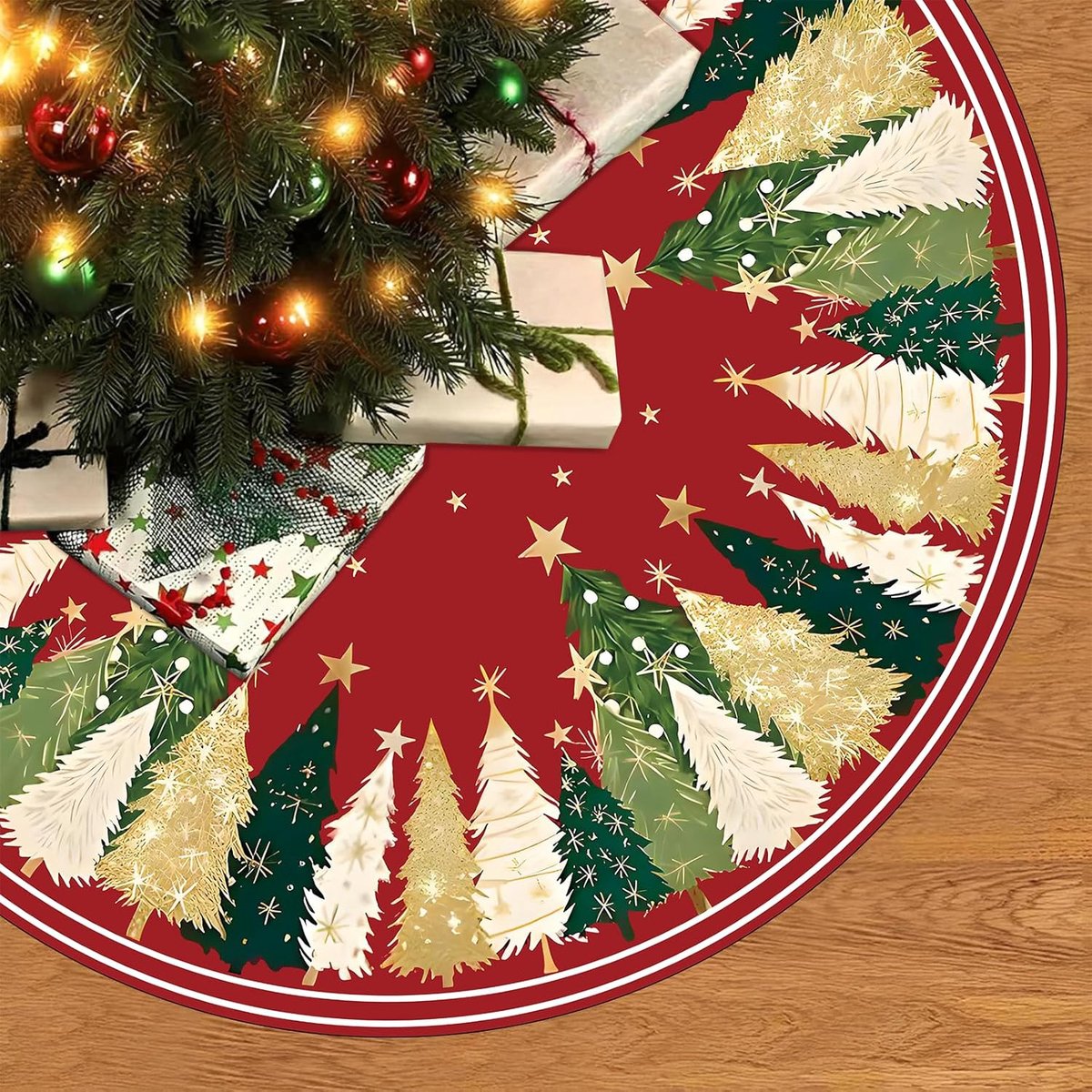 120 cm, kerstboomdeken, rond, kerstboomdeken, tapijt voor