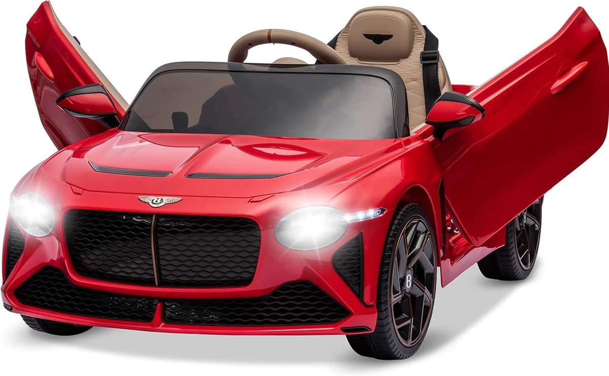 Triumpunpre - Elektrische kinderoauto Bacalar 12V - afstandsbediening - vering 3 snelheden - LED-verlichting muziek claxon - Rood