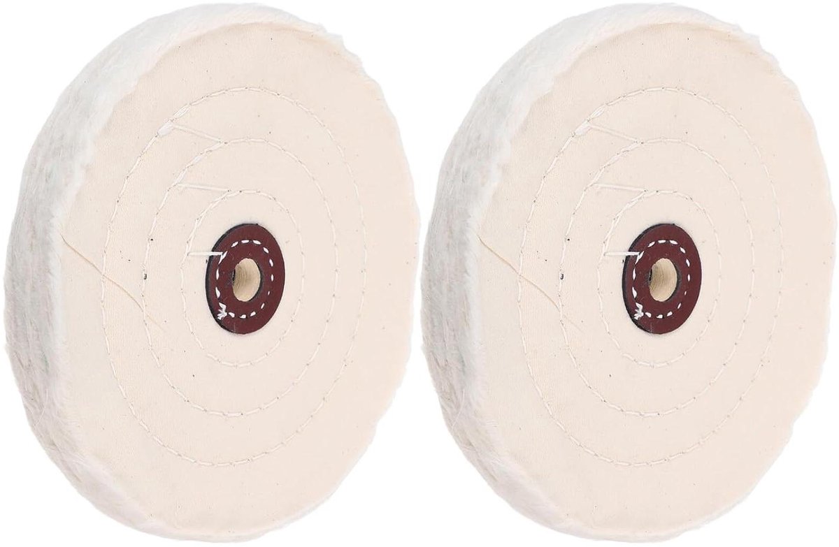 Polijstwiel Set - Polijsschijven Buffing Wheels - Metaal Hout Steen Polijsten - Gestandaardiseerde Afmetingen - 144 mm Buitendiameter - Beige