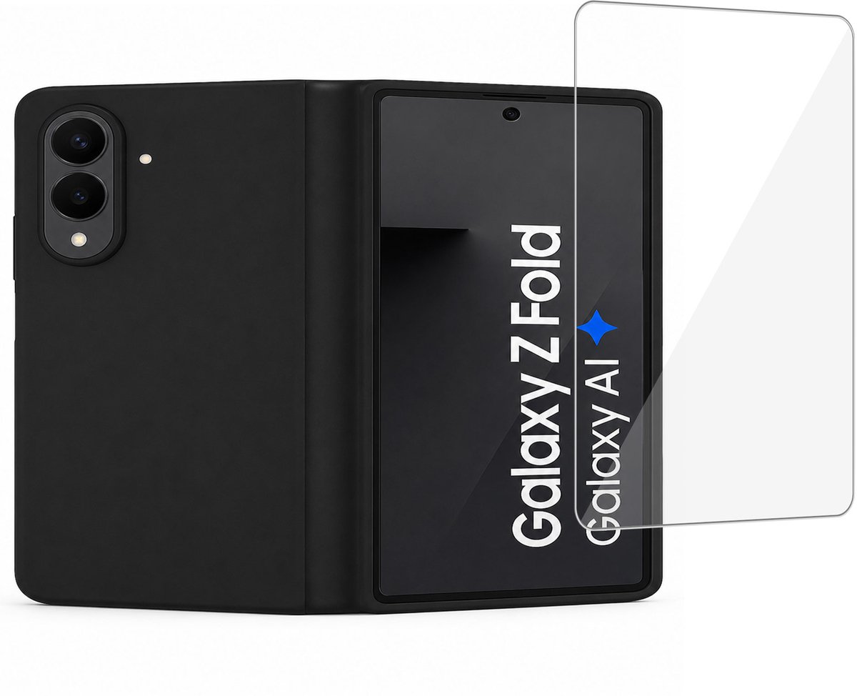 ChiGuard Hoesje & Screenprotector geschikt voor Samsung Galaxy Z Fold 8 - Case - Zwart