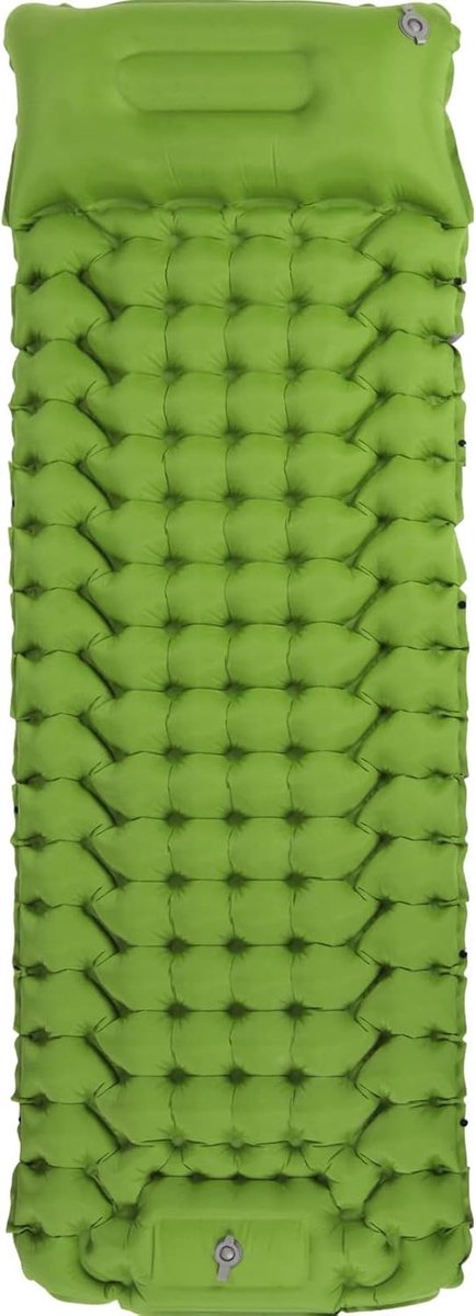 SnelShoppen - Luchtbed 1 Persoon Camping Slaapmat met Kussen - Opblaasbaar, Lichtgewicht, Comfortabel, Ideaal voor Kamperen, Tuin, Festivals, Vakantie