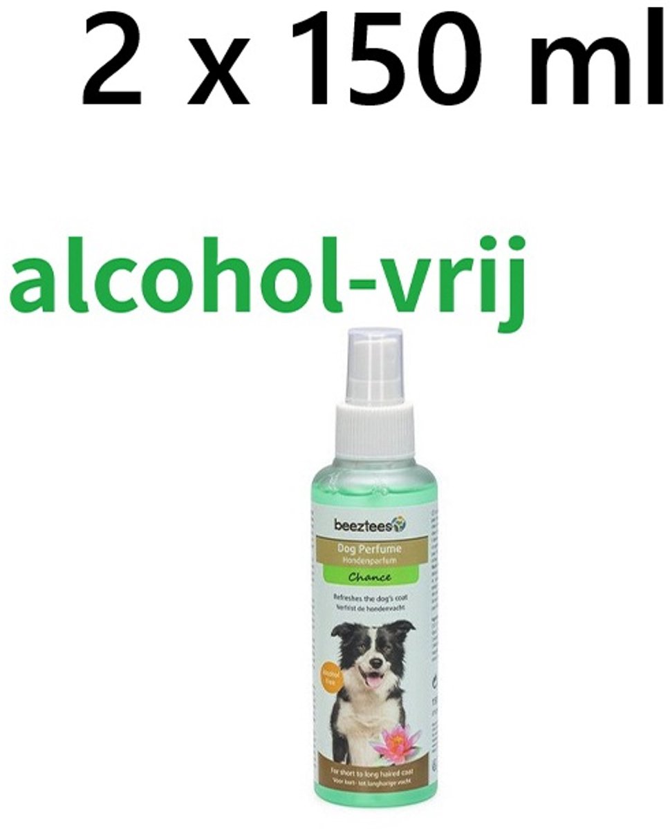 Hondenparfum alcohof vrij - Beeztees chance *** 2 X *** 150 ml - = 300 ml -aangename geur - verfrist de vacht - ideaal na een regenbui of....