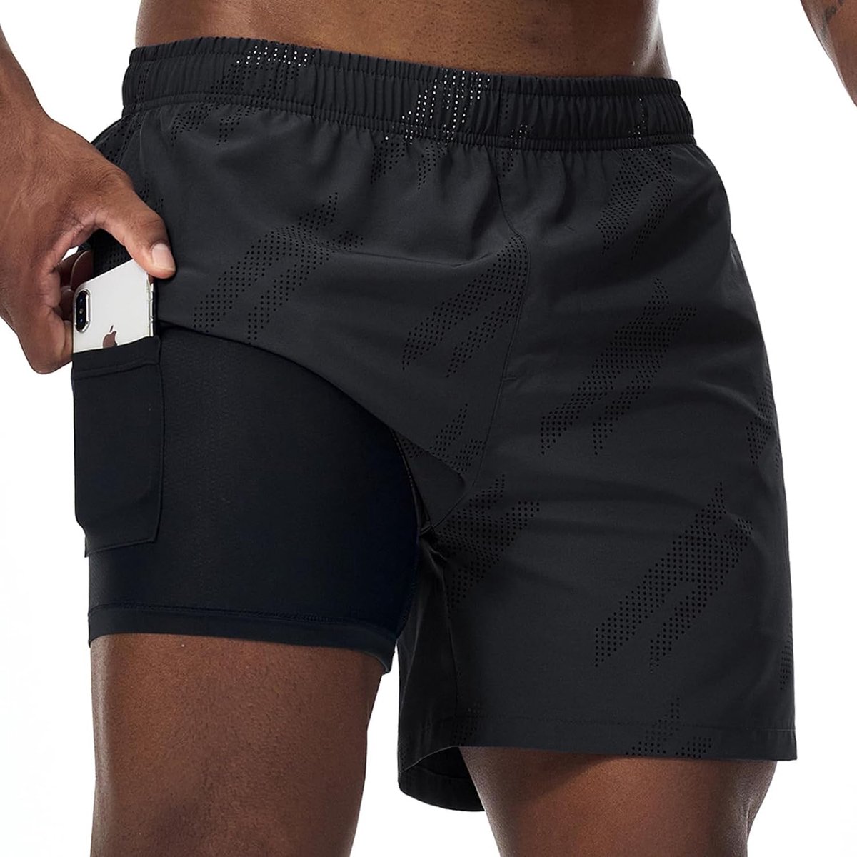 Shorts gym 2-in-1 sportshorts ademende atletische trainingsshorts