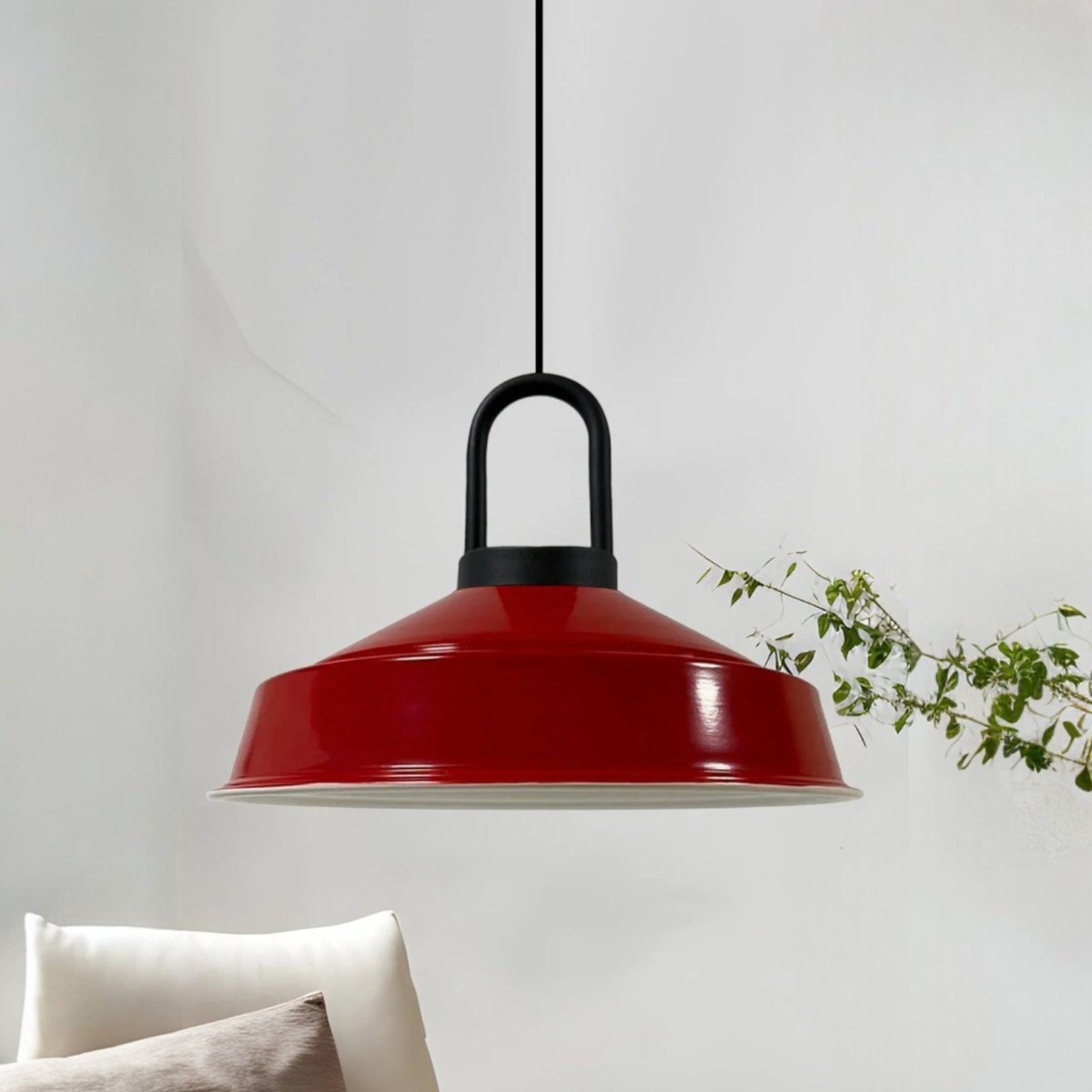 Bamyum Asletl hanglamp, industriële Modern stijl, Ø40 cm, rood metalen lamp