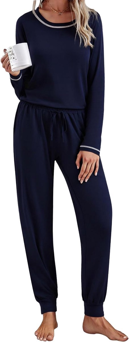 Pyjama dames lange pyjama set katoen winter huispak lange mouwen