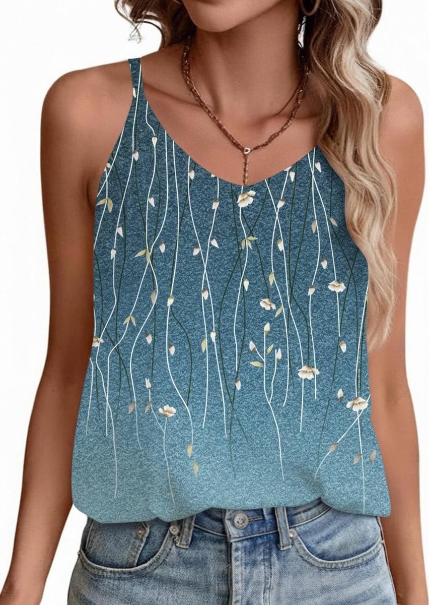 Vest Tops Vrouwen V-hals Zomer Tops Losse Cami Top Spaghetti Strap Camisole Top Casual Mouwloze Tanktop S-XXL