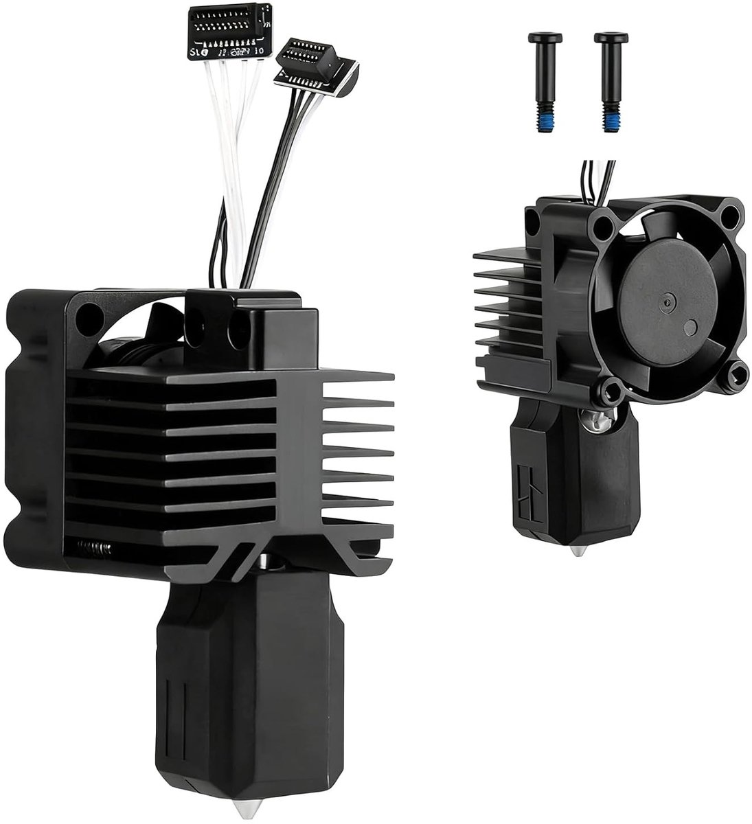 Complete set van gehard staal voor 3D-printers, inclusief ventilator, thermistor, keramische verwarming, spuitmond 0.4 mm en verwarmblok