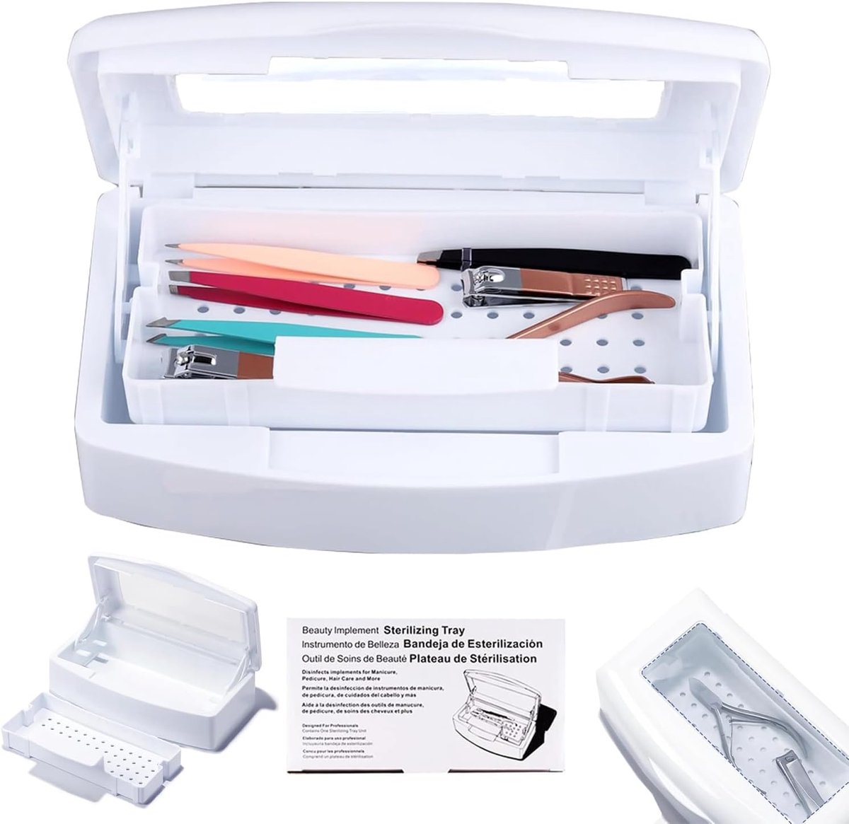 Manicure Desinfectiedoos Plastic Kiemdodende Dompel Sterilisator Box