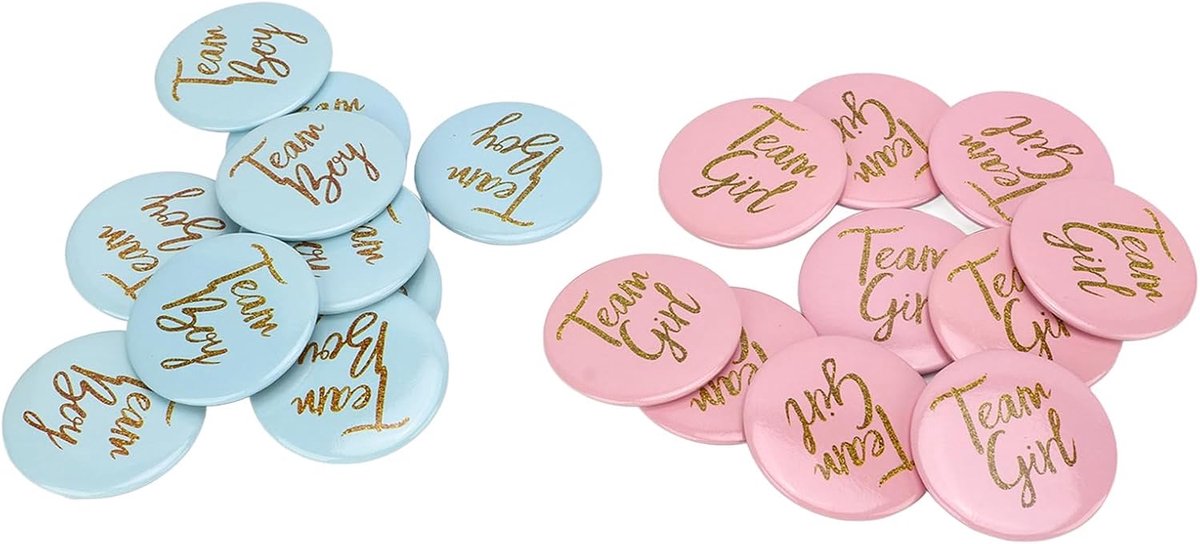 60 PCS Geslacht Reveal Pins Team Boy of Girl Pins, Boy of Girl Gender Reveal Button Pins, Team Boy Girl Girl Reveal Games Gender Reveal Decorations Ideas Party FAVORS 1,7 Inch