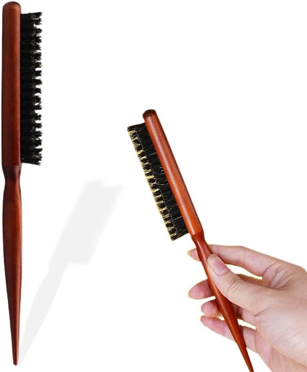 Borstel met wildzwijnhaar, haarborstel met handvat, borstel voor
