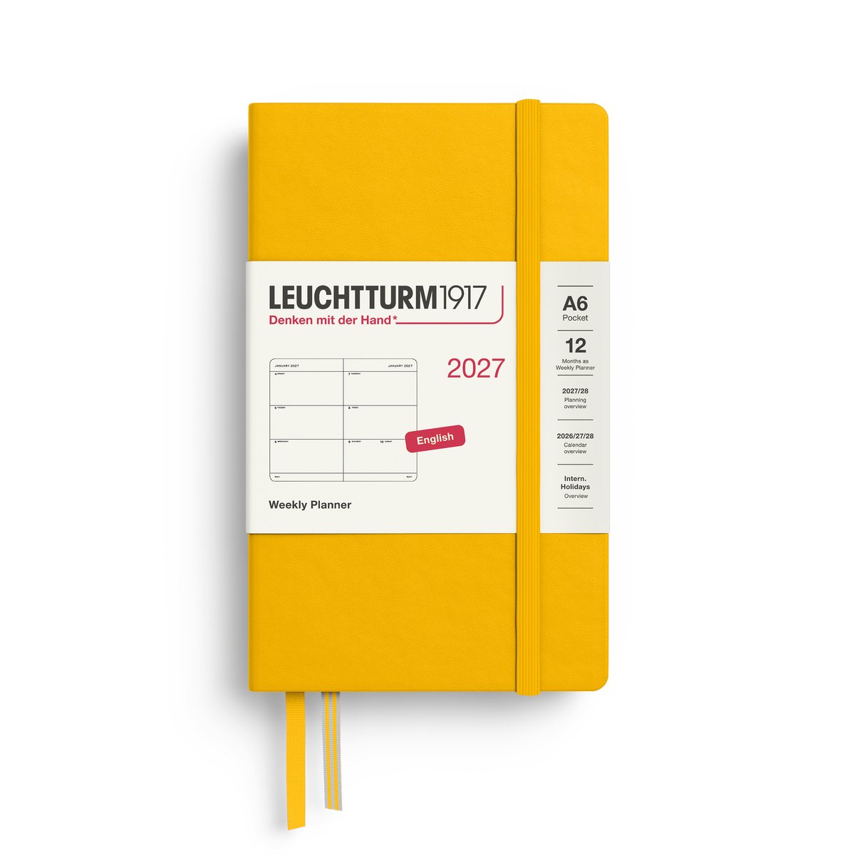 Leuchtturm1917 - 2027 - Zak Agenda - Weekly Planner - A6 Pocket 9x15cm - sunflower - hardcover