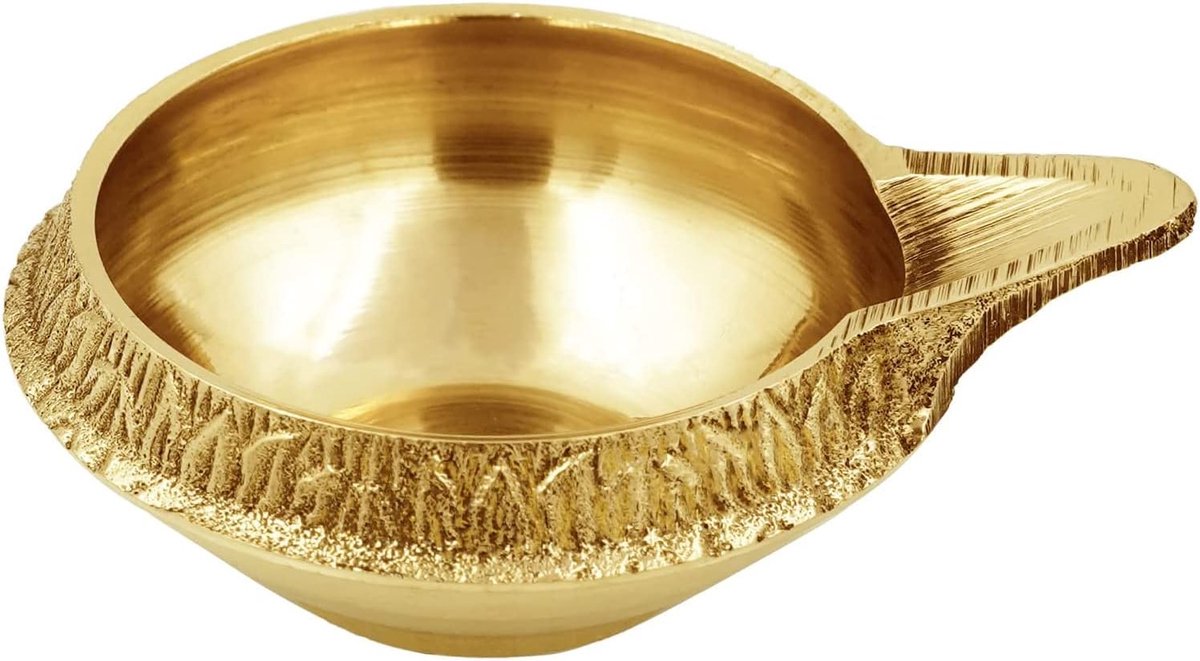 impex Traditionele Messing Olielamp Messing Diepe Diya Indiase Olielamp Diwali Puja Lamp Kuber Diya (1)