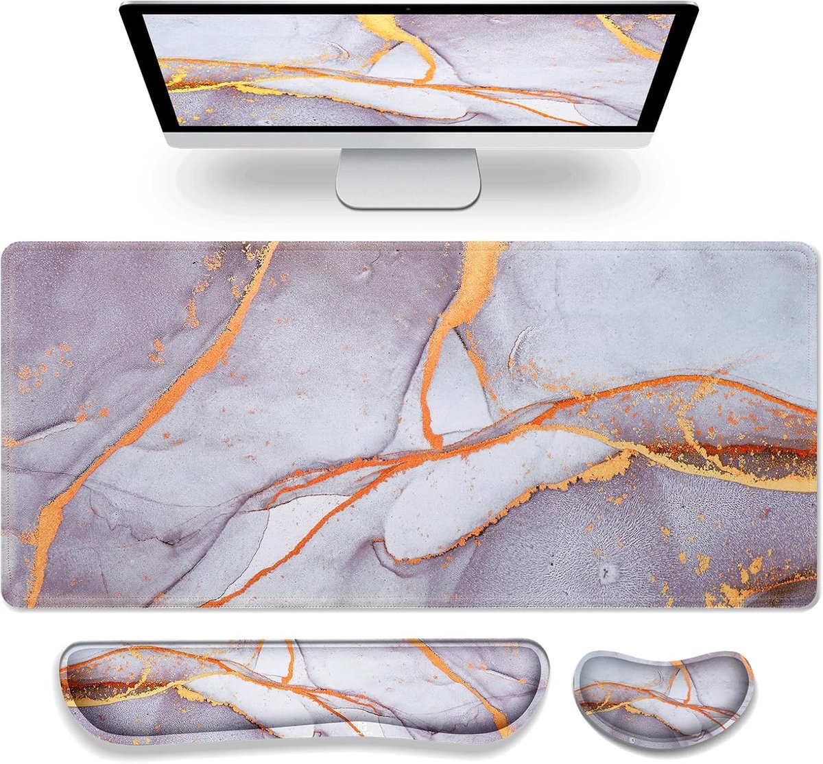 3-in-1 Muismat en Toetsenbord Polssteun, 80 x 30 cm Grote