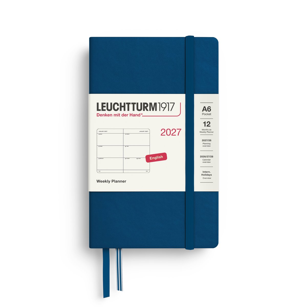 Leuchtturm1917 - 2027 - Zak Agenda - Weekly Planner - A6 Pocket 9x15cm - indigo - hardcover