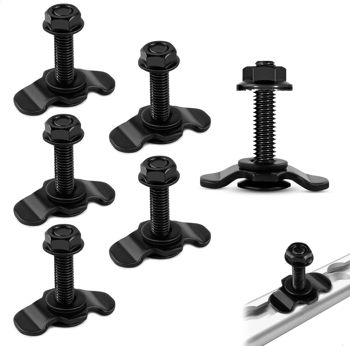 Schroefschroefverbinding voor sjorrails, 6 stuks, M8 x 40
