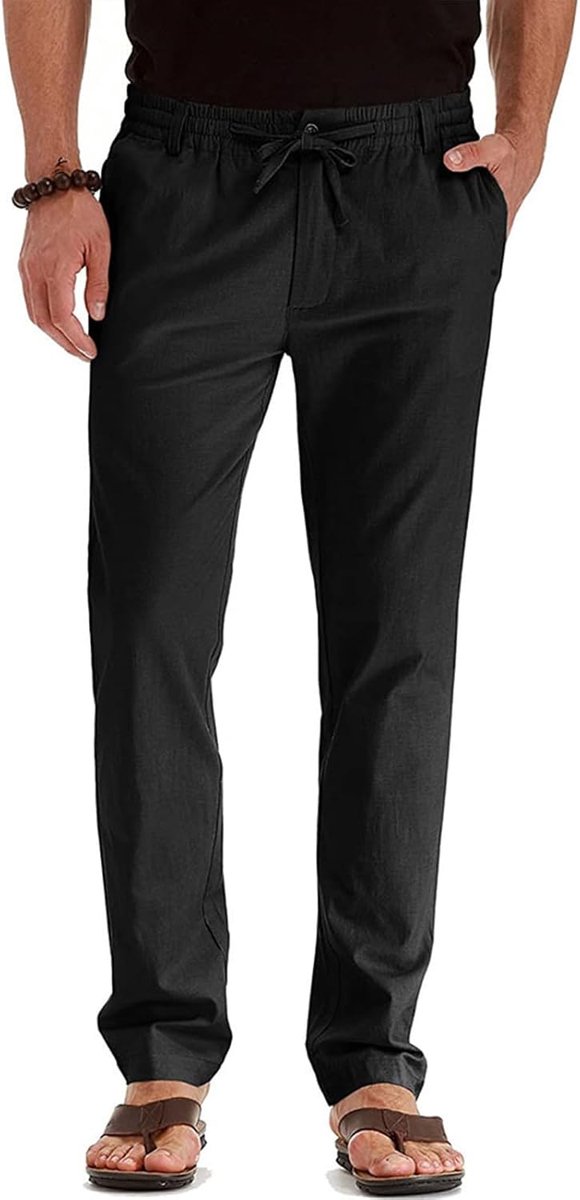 Lora Casual herenbroek van katoen, licht, los, strand, yoga, brede
