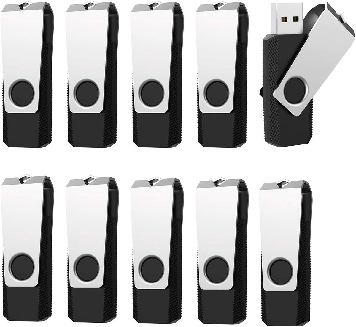 sticks 8GB 10 stuks RAOYI USB-stick 8GB 2.0, geheugenstick 8 GB draaibaar met metalen deksel voor computer naaimachine, laptop/PC/TV/autoradio, zwart