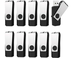 sticks 8GB 10 stuks RAOYI USB-stick 8GB 2.0, geheugenstick 8 GB draaibaar met metalen deksel voor computer naaimachine, laptop/PC/TV/autoradio, zwart