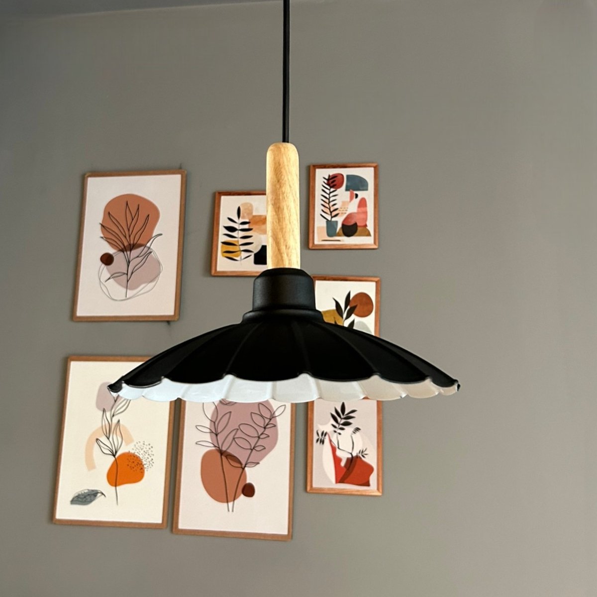 Bamyum Risso hanglamp, industriële Modern stijl, Ø25 cm, zwart metalen lamp