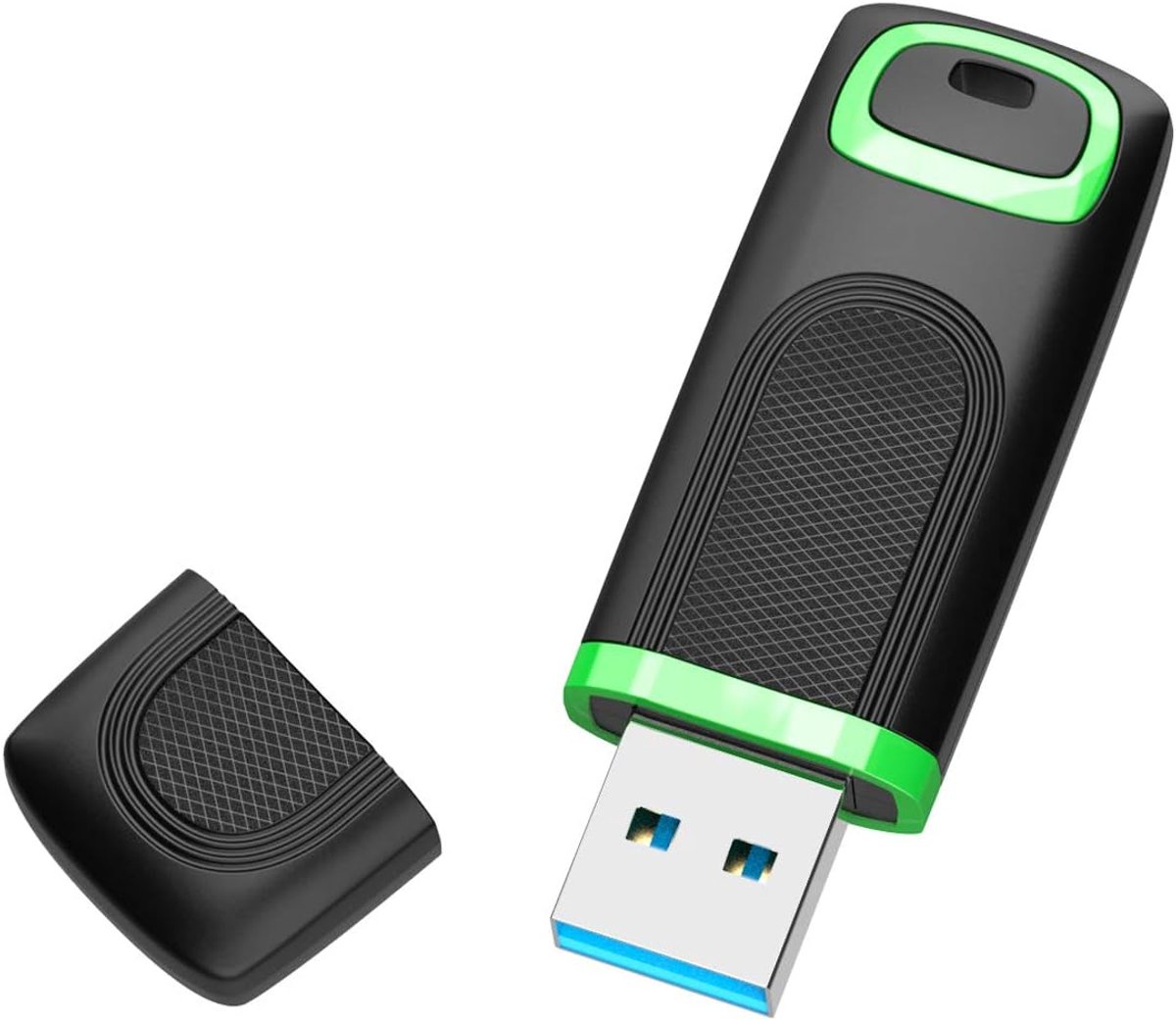 USB-stick 128 GB USB 3.0 geheugenstick met cap USB-flashdrive USB Flash Drive Memory Stick Pen Drive Thumb Drive voor PC Laptop Tablet TV Auto Zwart Groen