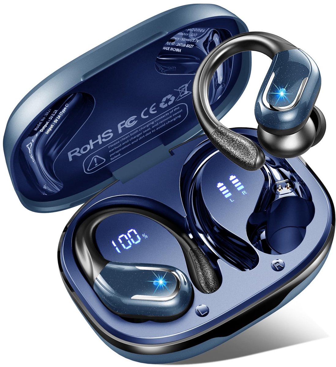 Omgoods - Draadloze Bluetooth Hoofdtelefoon met 75 Uur Speeltijd - IP7 Waterdicht