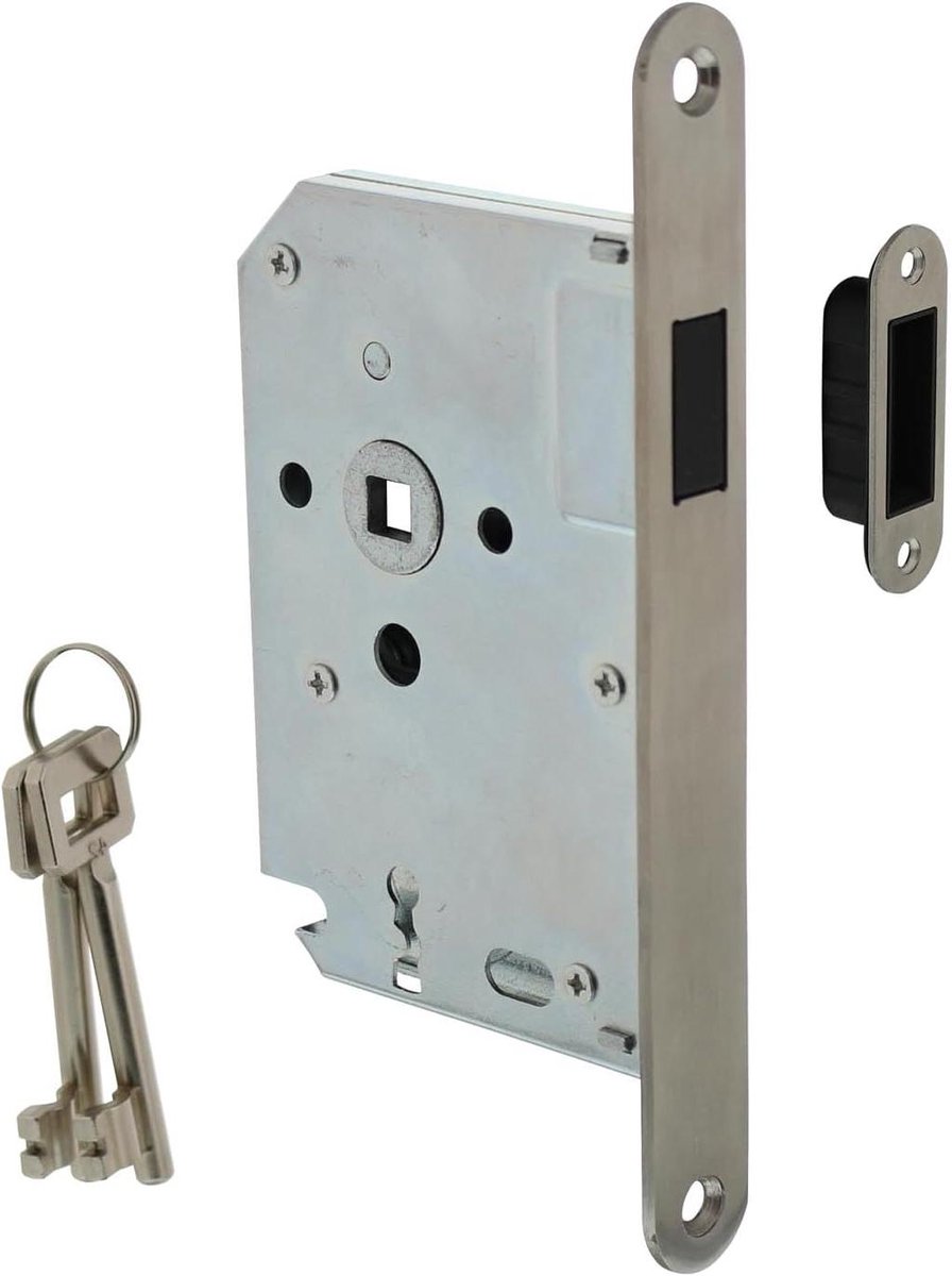Magneetslot RVS - Klavierslot Deur - Binnendeuren Sluiten - Minimalistische Afwerking - Hart-op-Hart 56mm - Natuurlijk