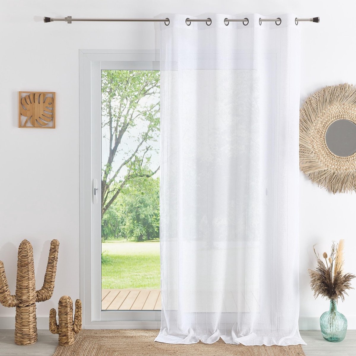Omgoods - Voile Blackout Gordijn 300x260 cm Wit - Lichtdoorlatend voor Woonkamer