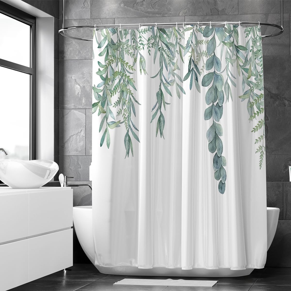 Omgoods - Douchegordijn met Hangplant 180x200 cm, Inclusief Haken