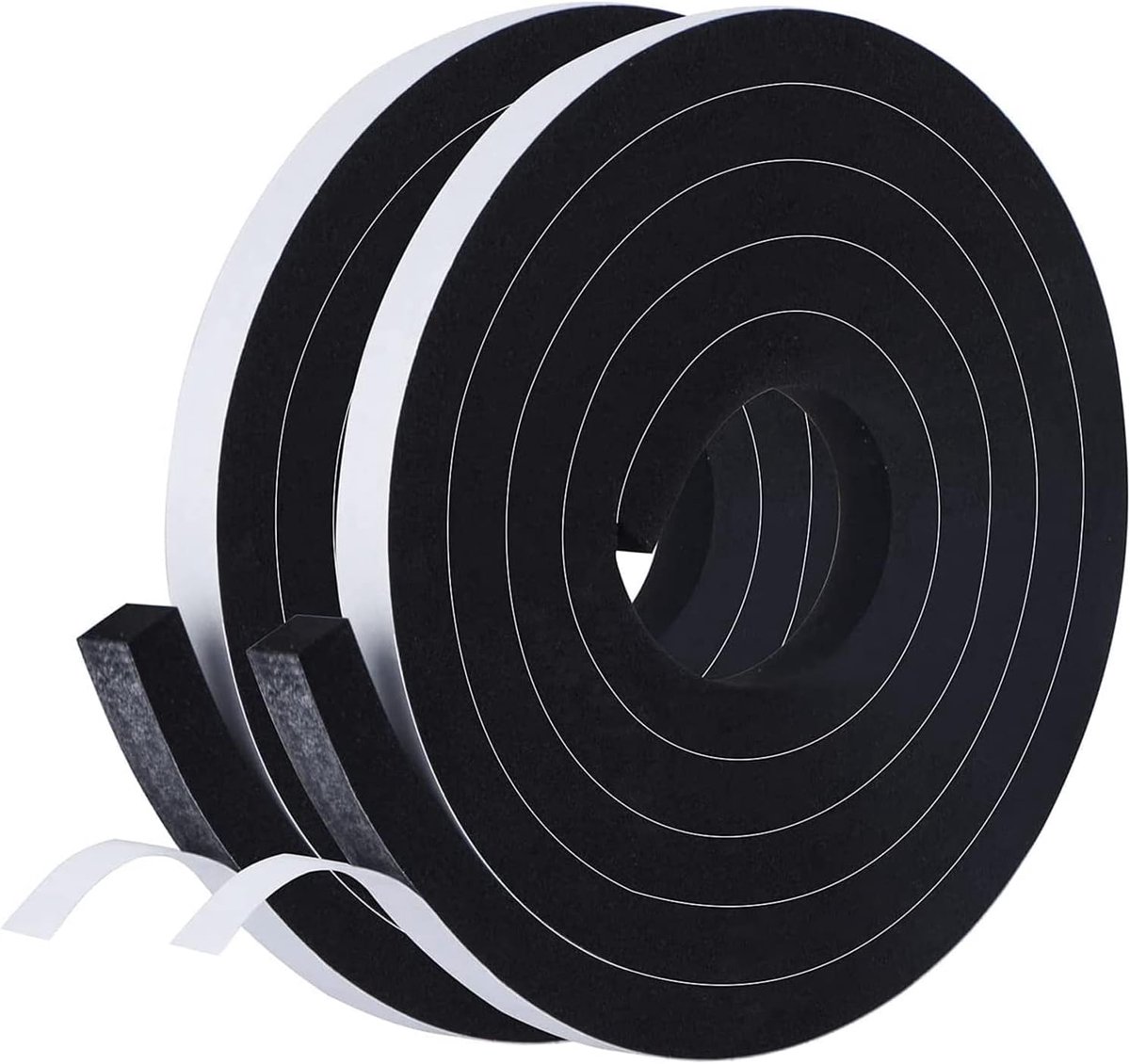zelfklevend, voor deuren en ramen, 12 mm (B) x 10 mm (D)/4 m schuimrubberen plakband, rubberen afdichting tegen koude tocht, anti-botsingen, geluiddicht, waterdicht en stofdicht