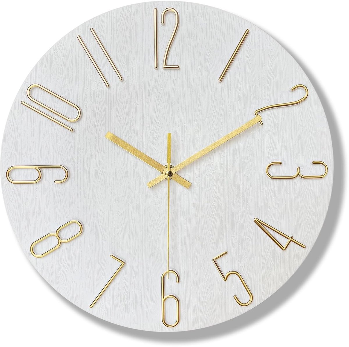 Omgoods - Radio Geregelde Wandklok Wit 30cm - Automatische Tijdinstelling