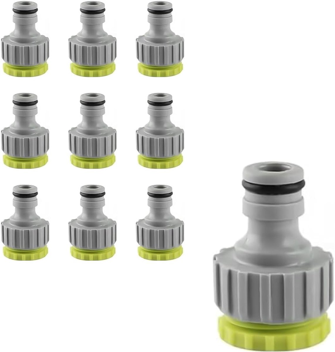 10 stuks slangkraanverbinding, 7,5 cm en 1,2 cm 2-in-1 kunststof vrouwelijke schroefdraadkraanconnector voor slangpijp, schroefdraadkraanadapter voor tuinirrigatie