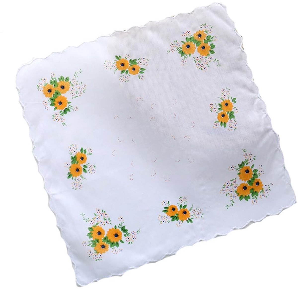 Omgoods - 12 Stuks Vrouwen Handkerchiefs met Bloemenpatroon - Vintage Katoenen Zakdoeken 30x30 cm