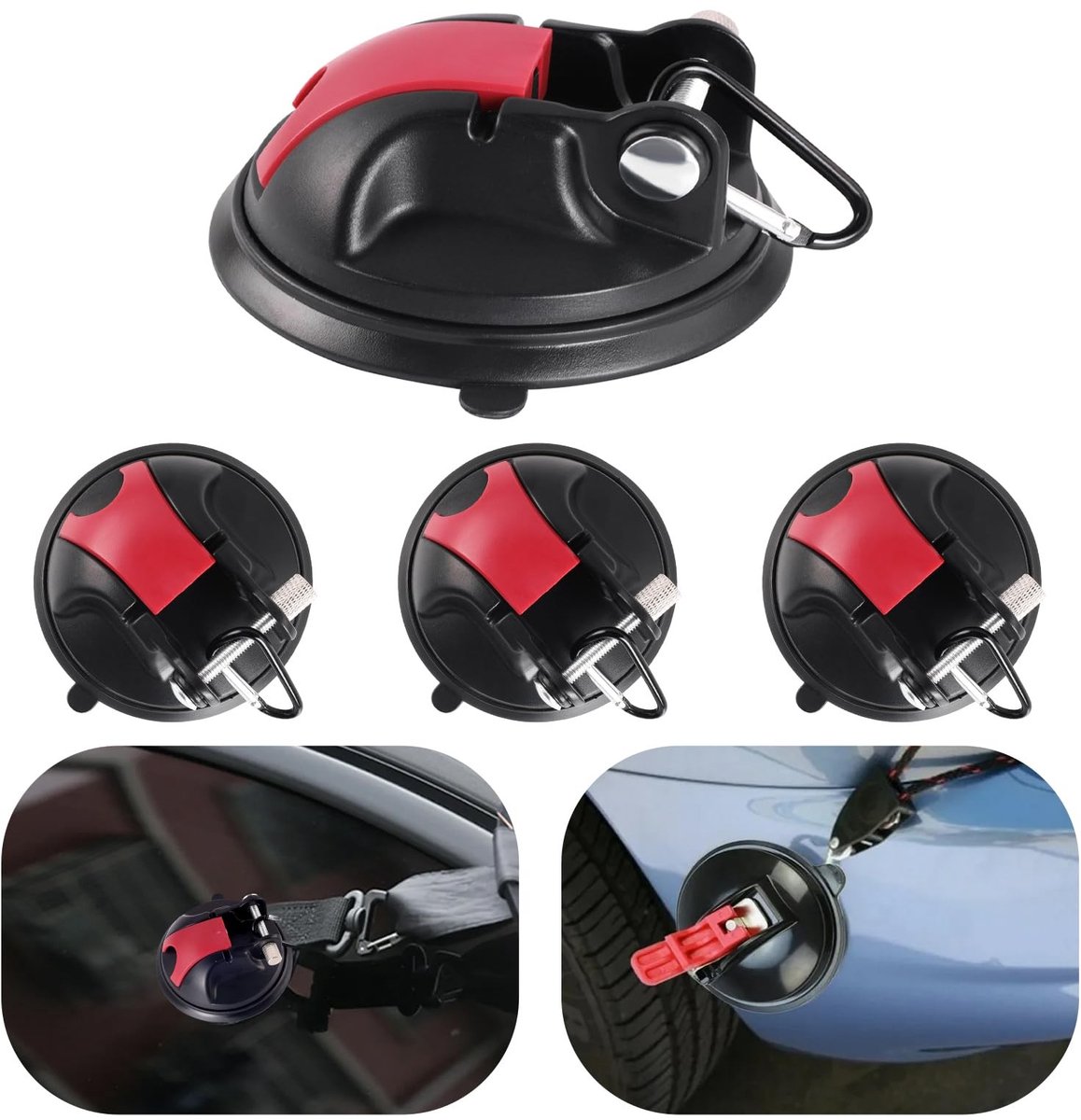 Omgoods - Zuignap Haken - 4 Stuks met Sterke Grip tot 30 kg voor Camping en Huishoudelijk Gebruik