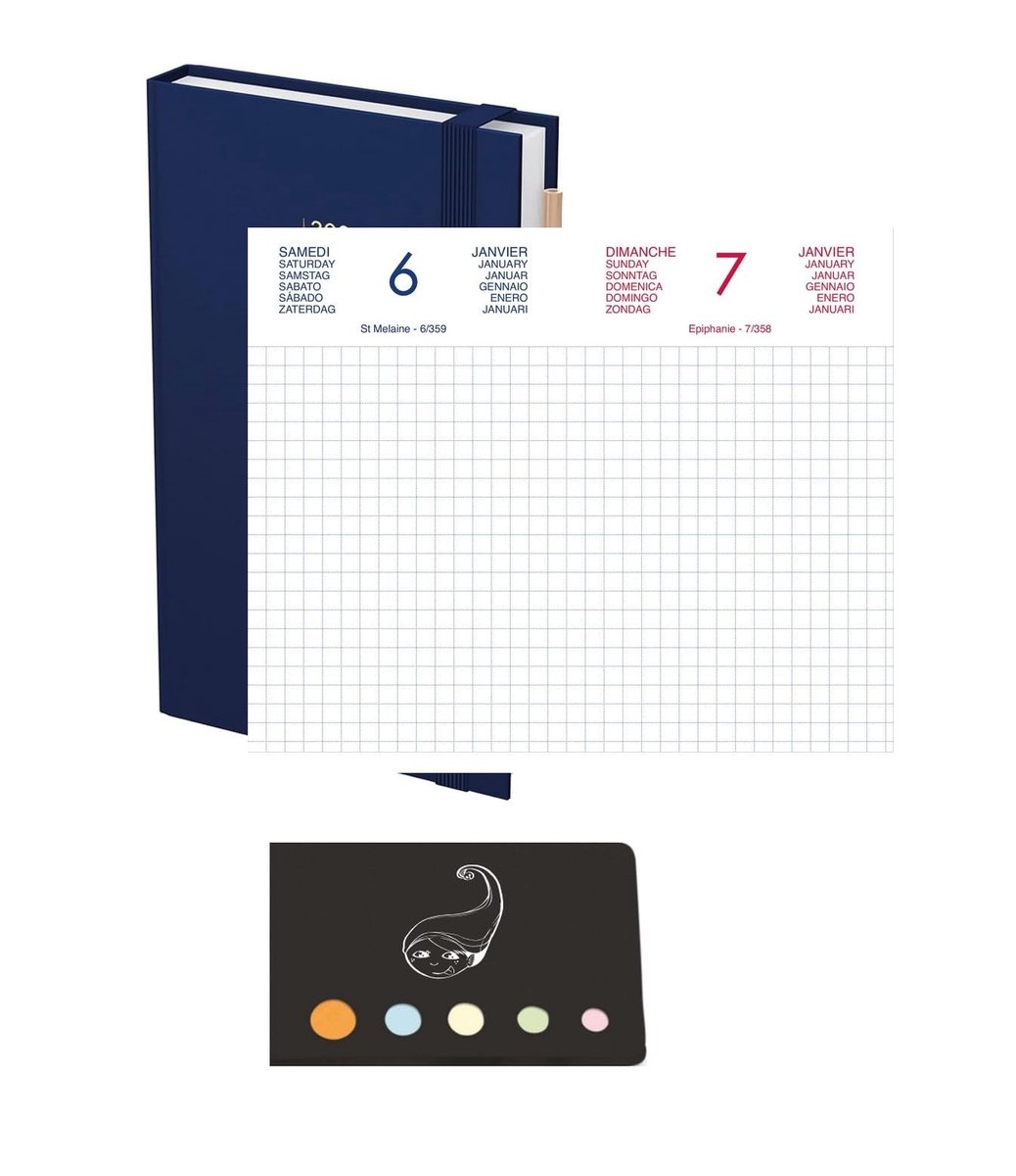 Omgoods - Planner Bouwplaats Kalender 2023 - Jaarplanner met Index en Zelfklevende Bloemen