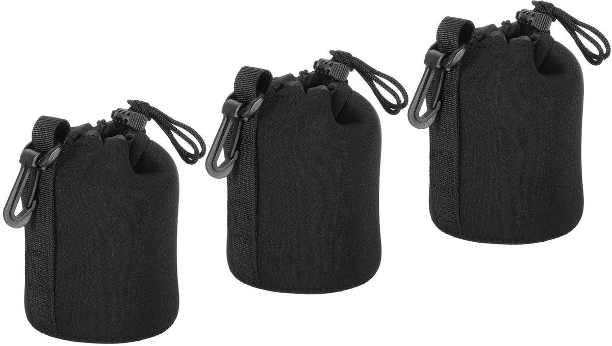 Omgoods - Camera Lens Bag - Trekkoord Lens Pouch van Dikke Neopreen voor Camera Lensen